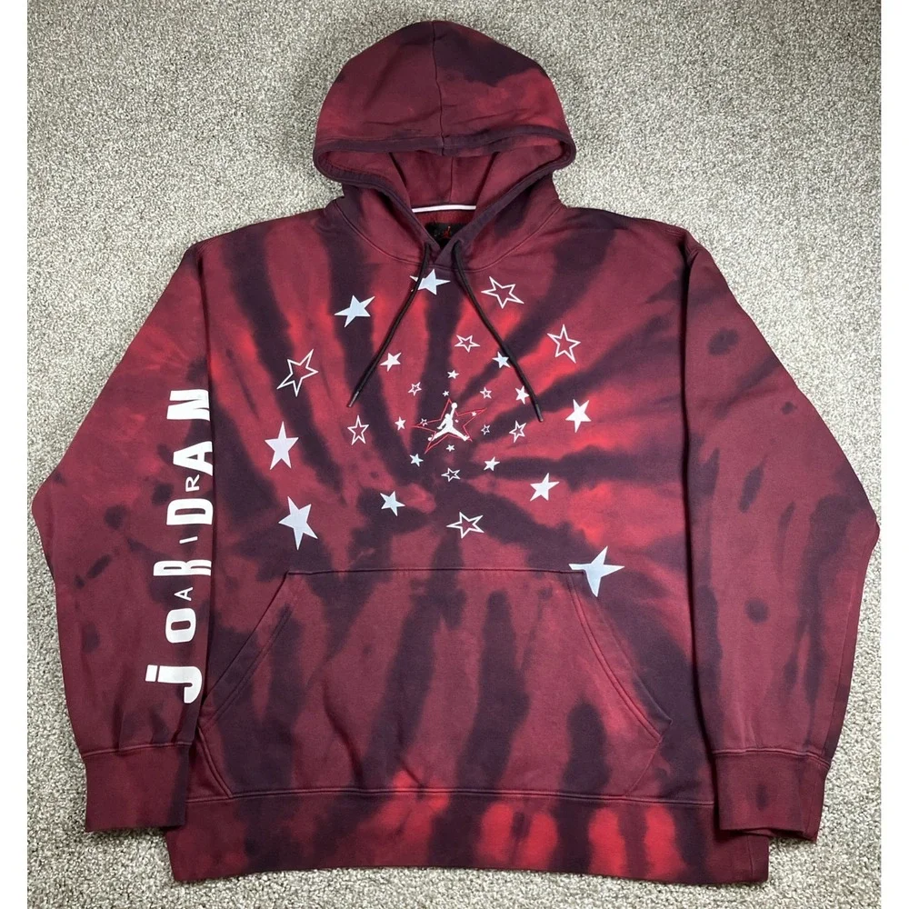 Jordan Legacy AJ6 Hoodie Mens Large Graphic Tie Dye Fleece Pullover DD5225-010
